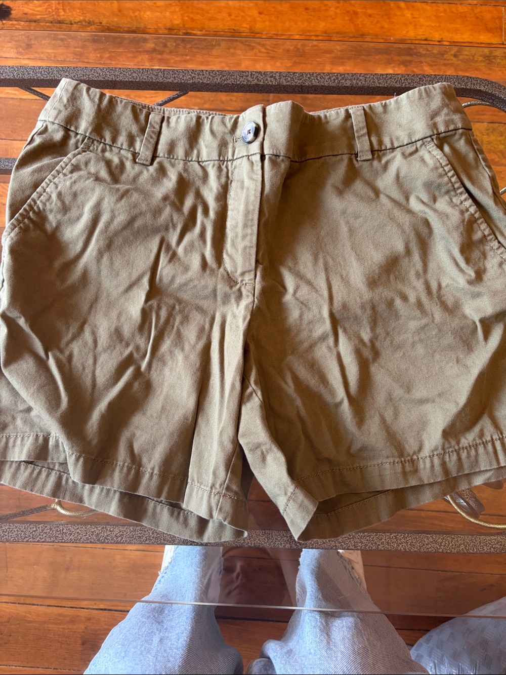 LOFT Olive Green Cotton Bermuda Shorts